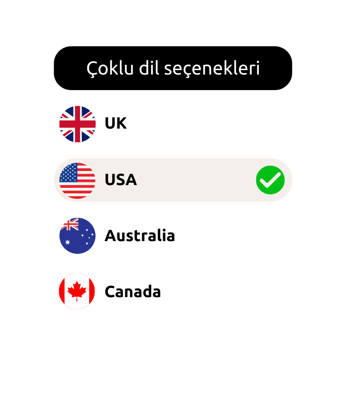 QR Menü dil seçenekleri
